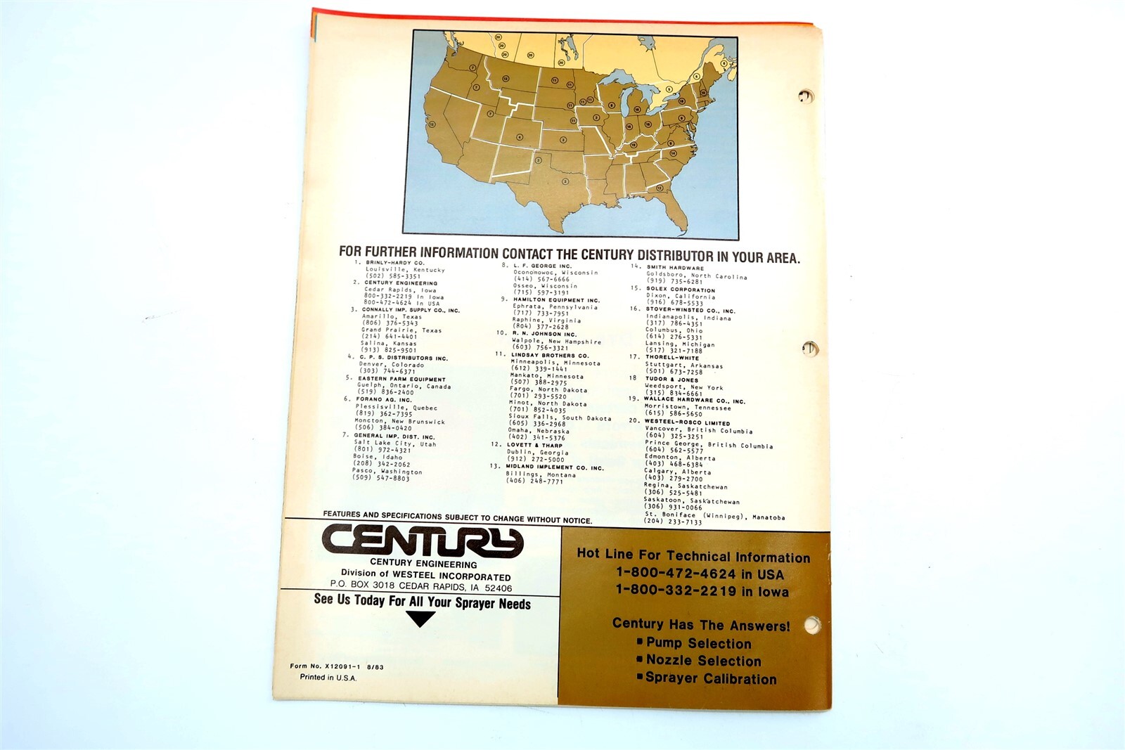 Vintage 1983 Century Sprayer Catalog Dealer Brochure 40 Pages in Color