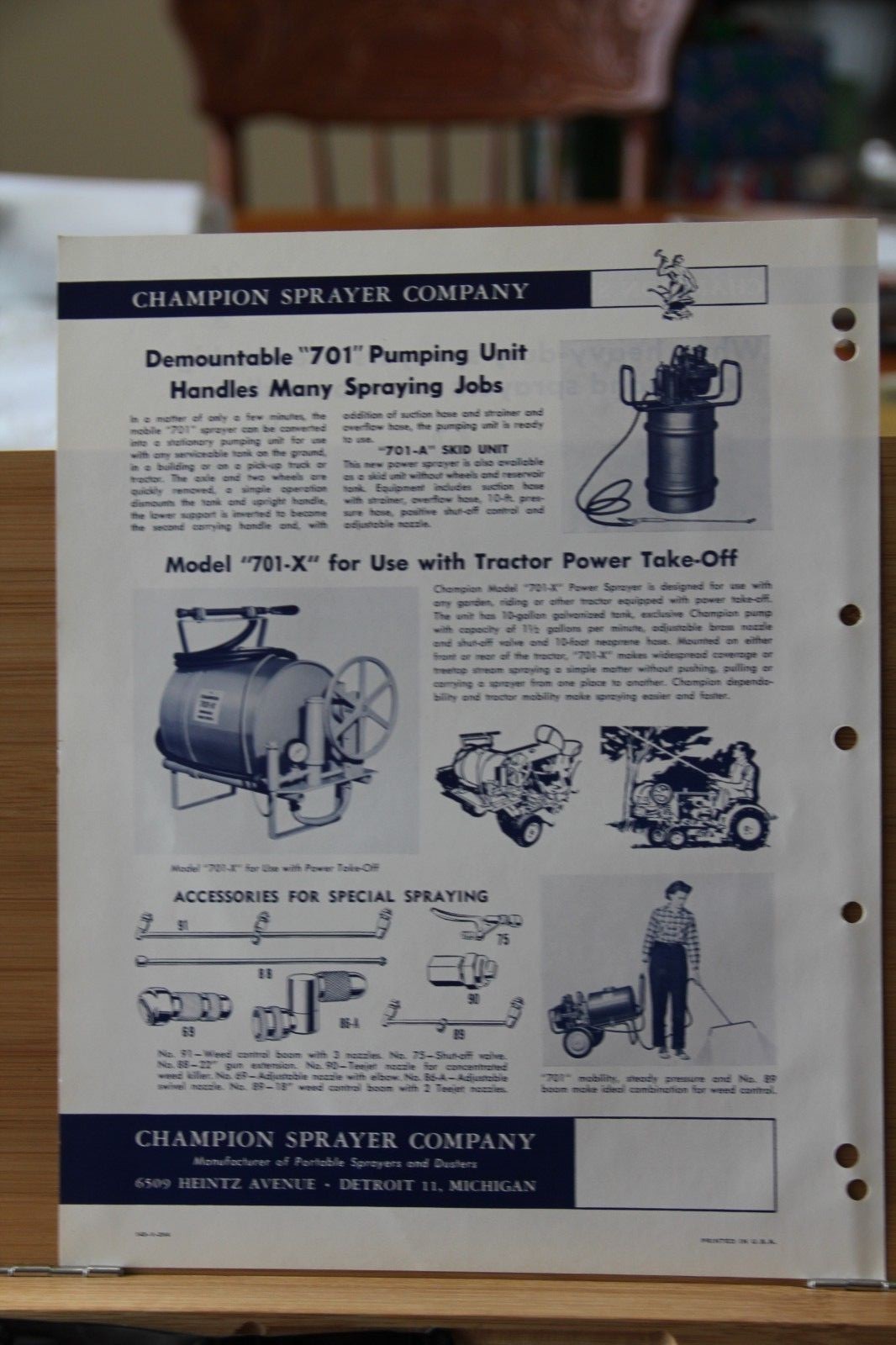 Brochure Farm 701 Champion Sprayer Company Detroit Michigan MI