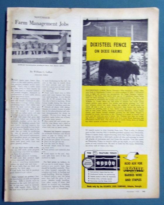Original 1955 Farm Fence Ad Photo Endorsed by Edge Thomas of Rayle Georgia