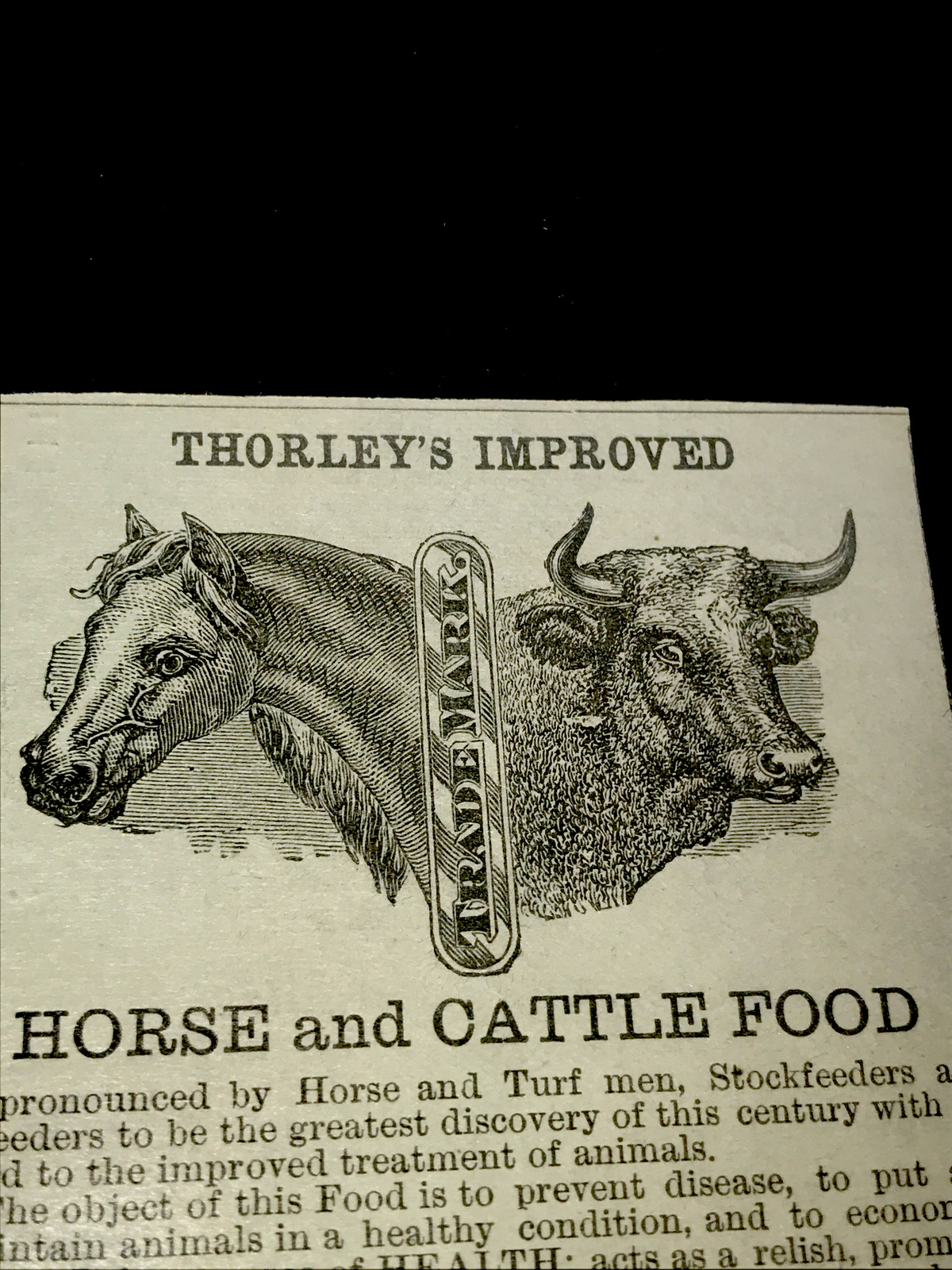 1883 Thorley’s Horse & Cattle Feed Farm Advertising – San Francisco – California