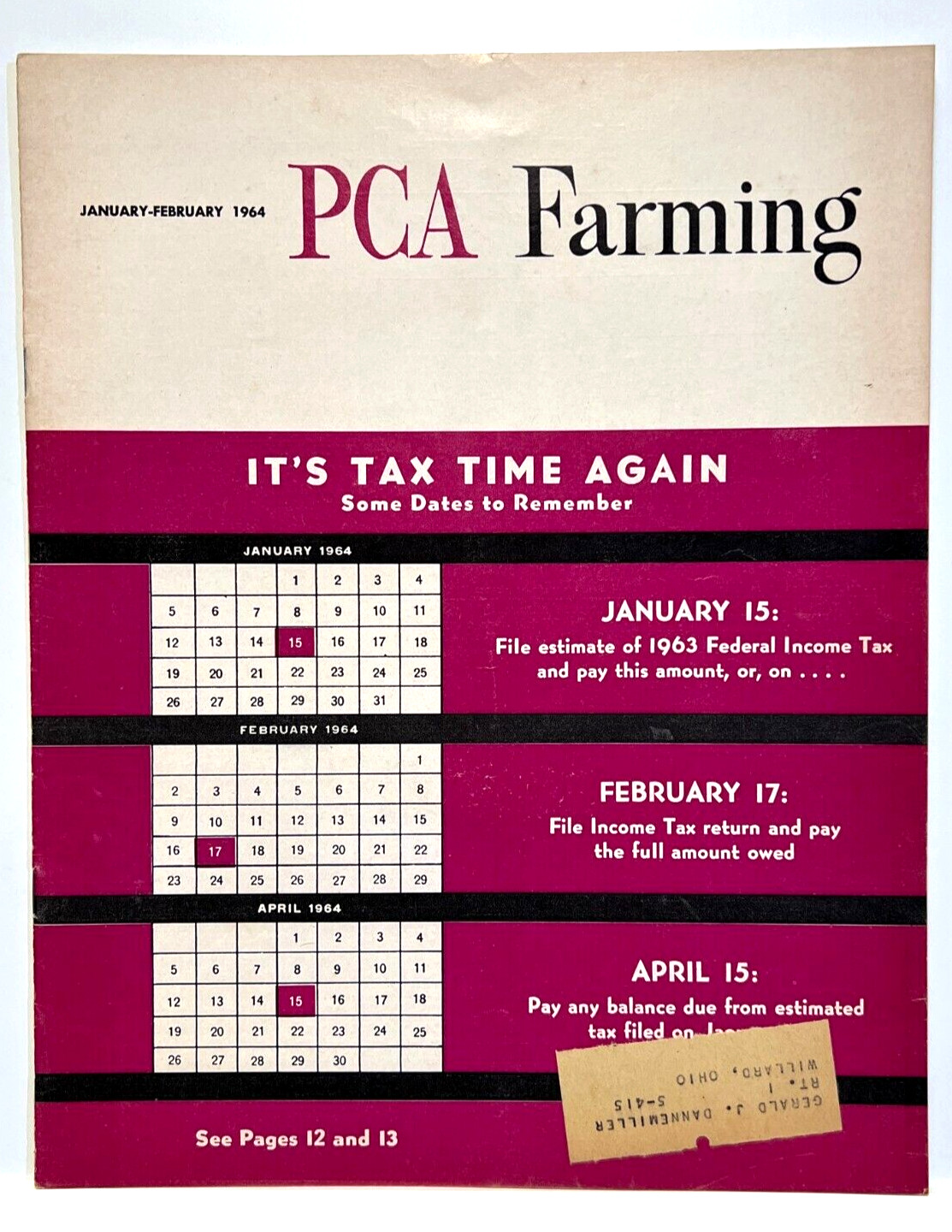 Vintage January February 1964 PCA Farming Production Credit Association Magazine