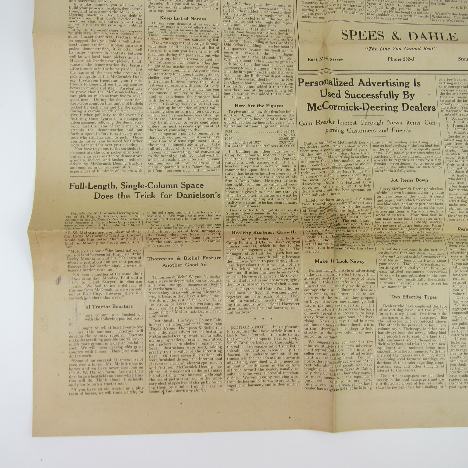 The Advertising Dealer McCormick-Deering Trade News 1927 Chicago IL Antique RARE