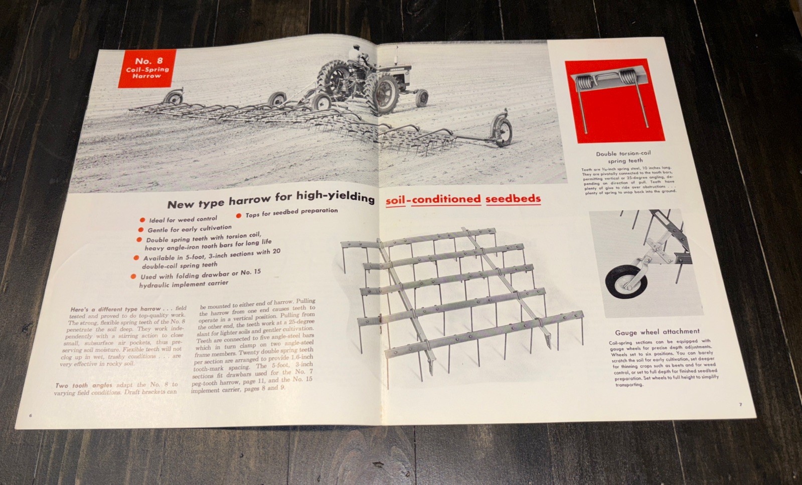 IH McCormick Spring, Coil & Peg-Tooth Harrows & Hydraulic Impl. Sales Brochure