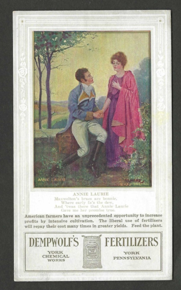 Old Advertising Blotter Dempwolf&rsquo;s Fertilizers York Chemical Works Annie Lauire