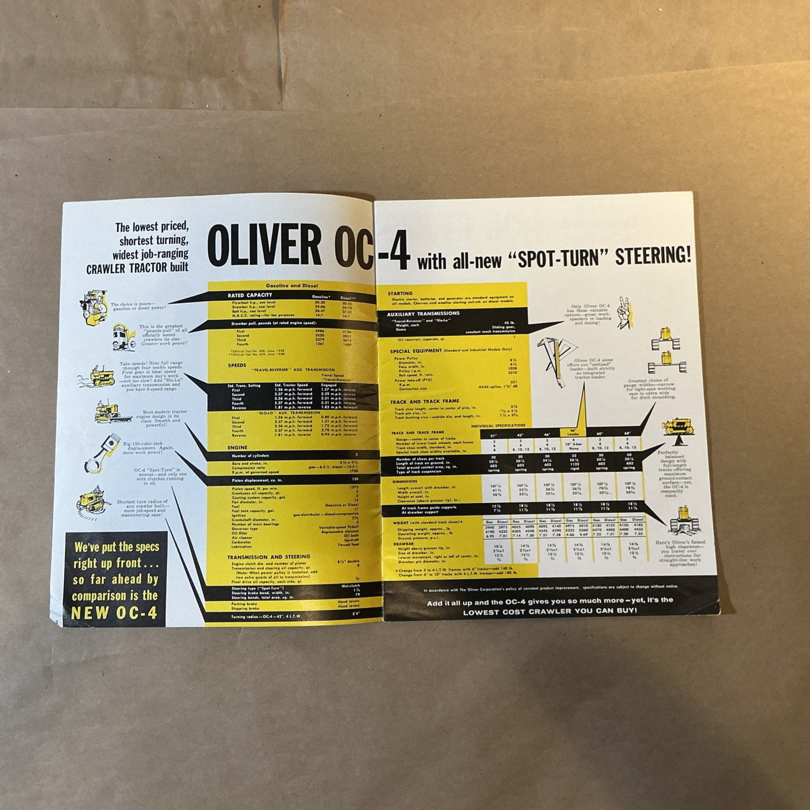 Vintage Original Oliver OC-4 Crawler Brochure Oliver Corporation As Is INV-P0805