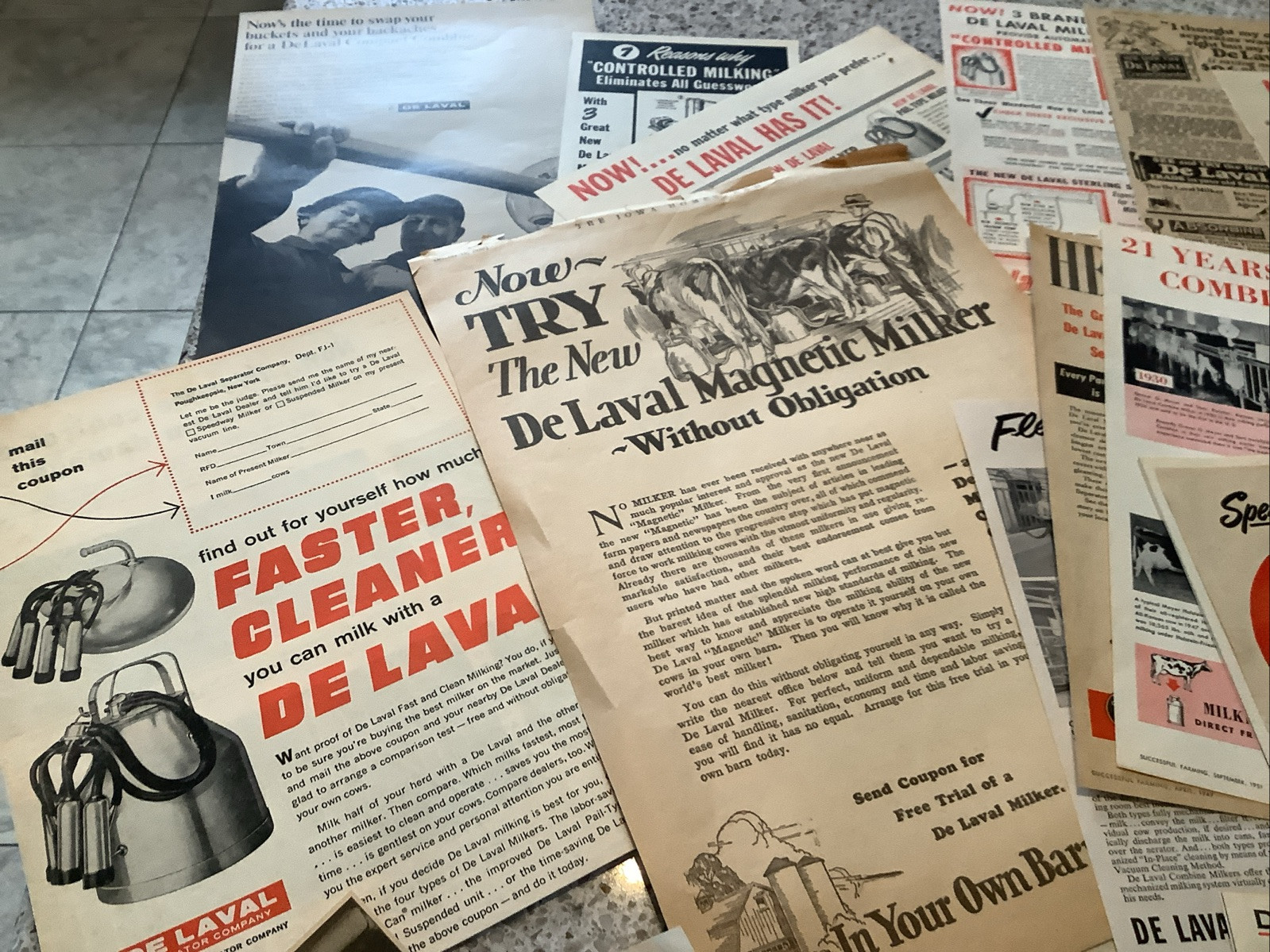 Lot Of 50+ De Laval Products Print Farm Magazine Ads 1920-1960s Milkers Vintage
