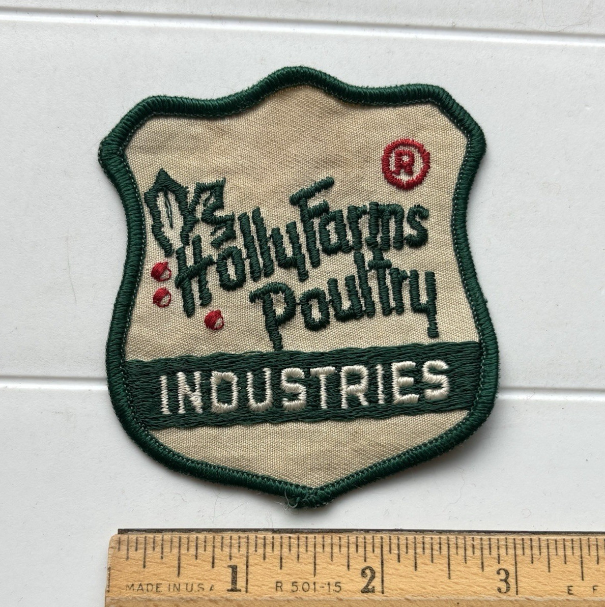 Vintage Holly Farm Poultry Industries Embroidered Patch Badge