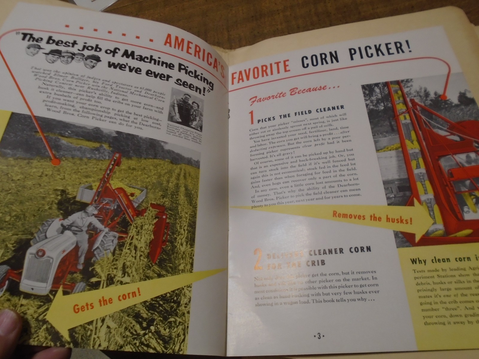 NOS Dearborn-Wood Bros. Corn Picker Sales Brochure Ford Tractor