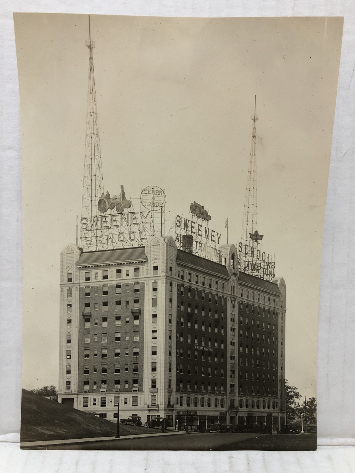 Rare – SWEENY (Automobiles) TRACTOR SCHOOL Real Photo – Kansas City – circa 1920