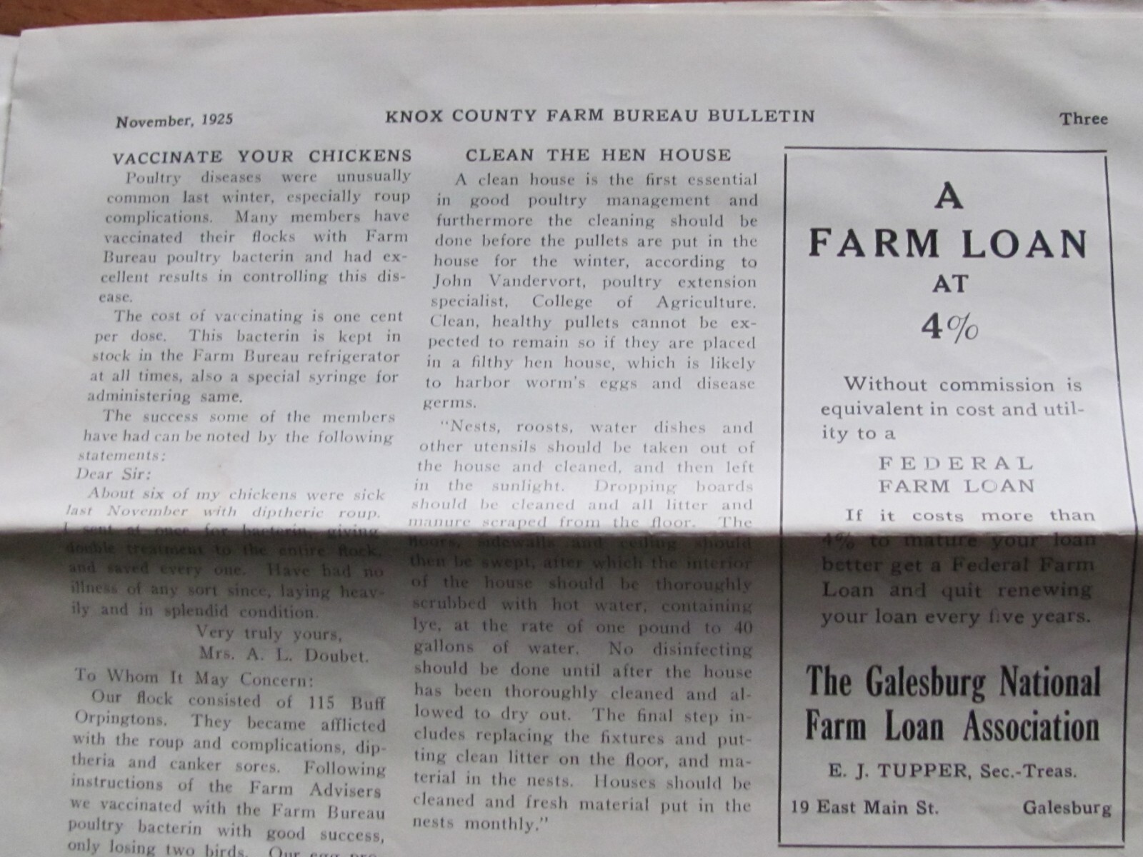 1925 KNOX COUNTY GALESBURG ILLINOIS FARM BUREAU MEMBER NEWSPAPER