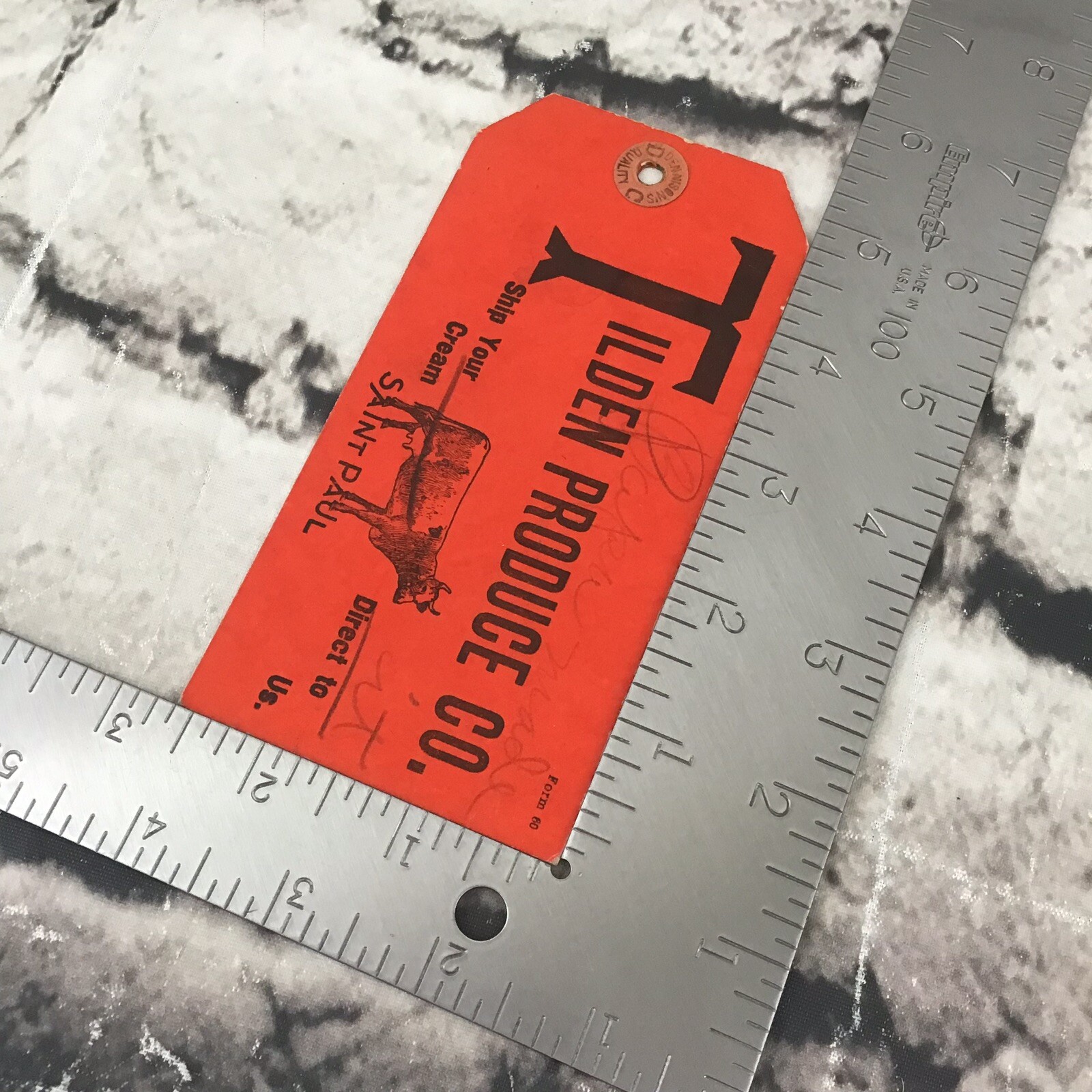 Vintage Tilden Produce Co Shipping Tag W/Sketch On Back Collectible Rare