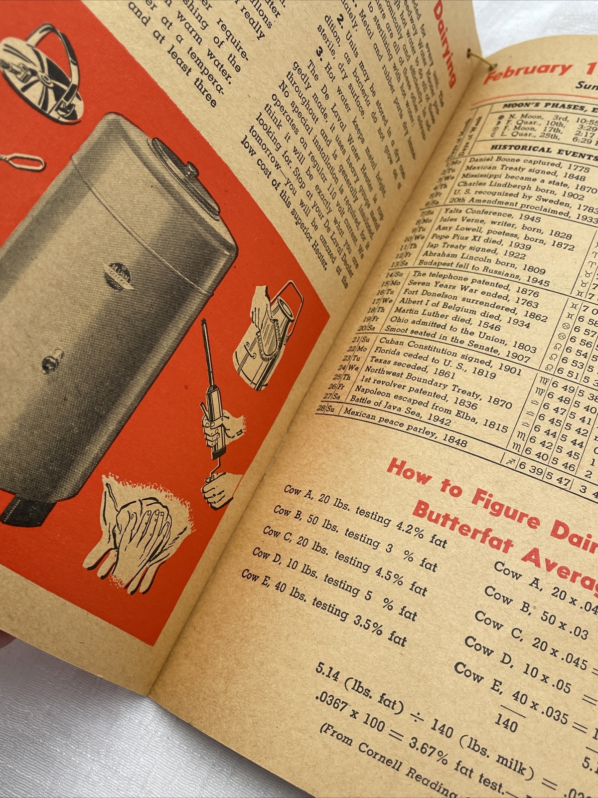 De Laval Modern Farm Manual 1953 Almanac Ag Dairy Farming Advertising Mailer
