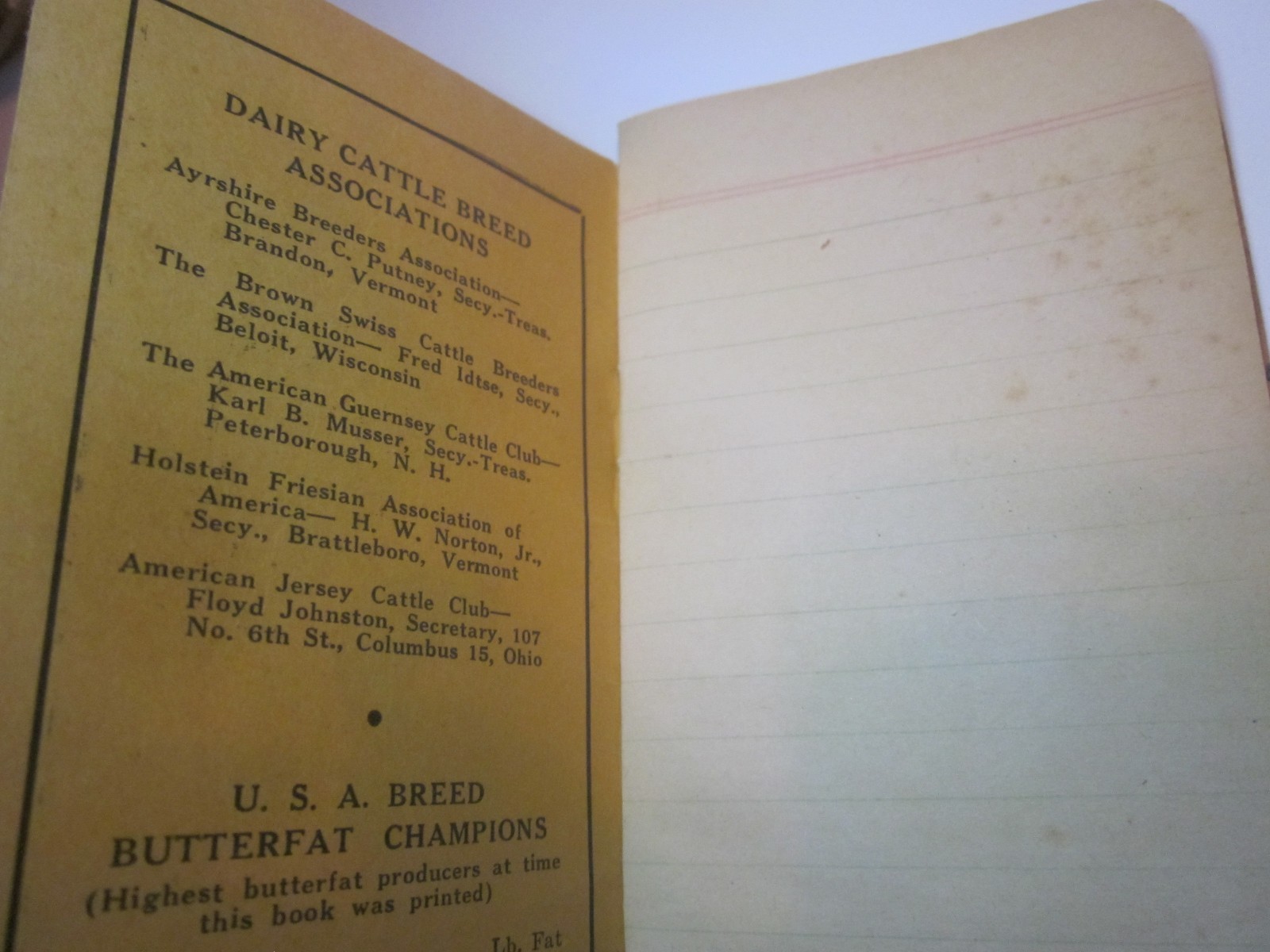 Vintage HOARD&rsquo;S DAIRYMAN Farm Magazine Memo Book FORT ATKINSON WISCONSIN