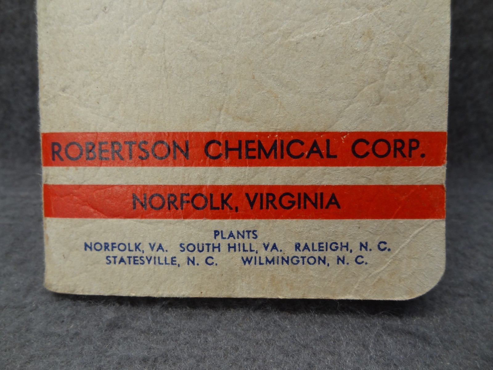 The 1953 Robertson Crop & Memo Book Mini Pamphlet Chemical Corp VA NC Notes