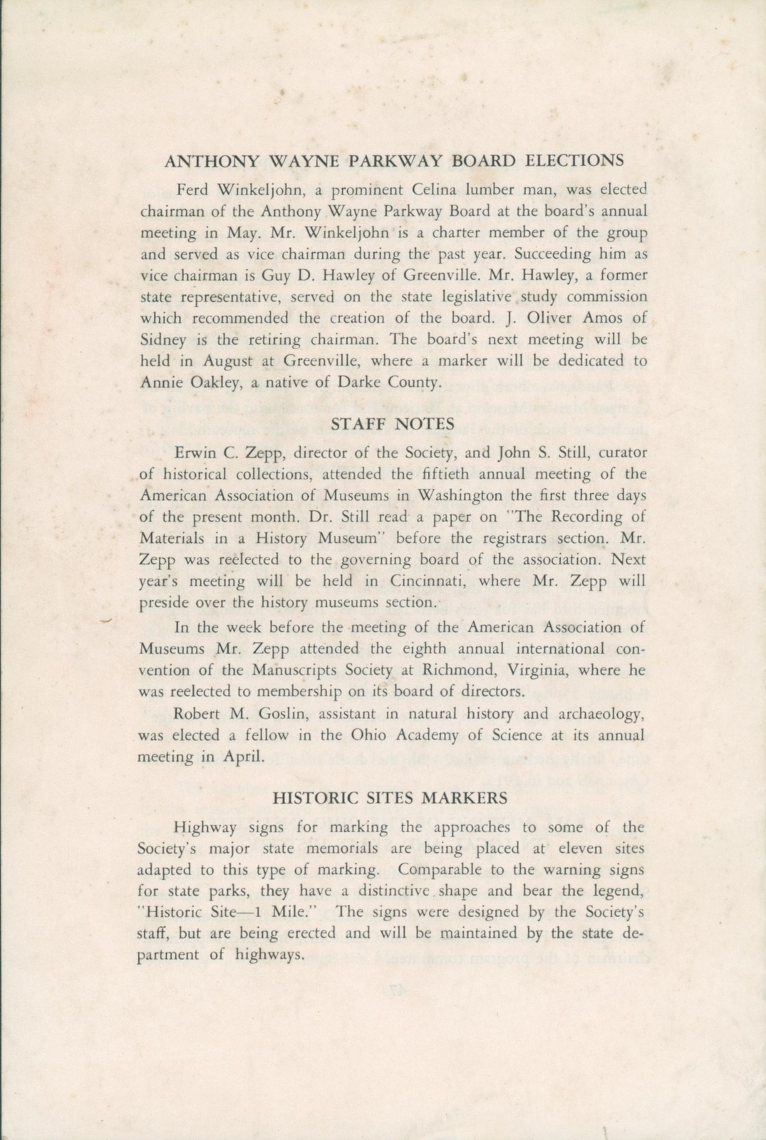 1955 Hussey&rsquo;s Reaping & Mowing Machine Museum Echos Ohio Historical Society Book