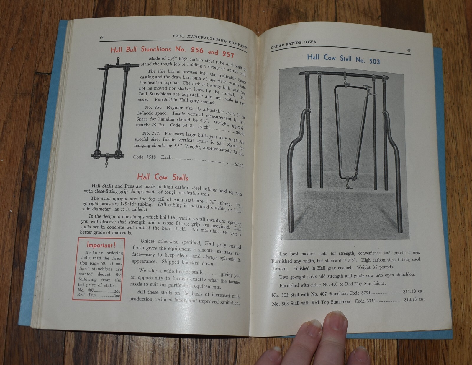 RARE HALL MANUFACTURING CEDAR RAPIDS IA FARM EQUIPMENT SALES FARM CATALOG