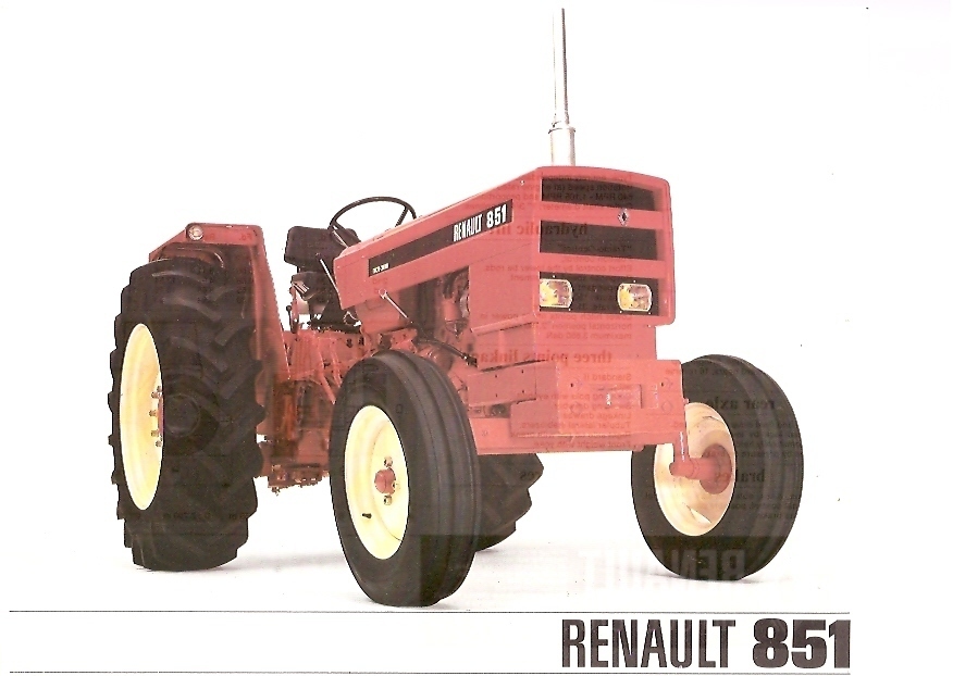 Farm Tractor Data Sheet Brochure – Renault – 851 – c1971 (France) (FB193)