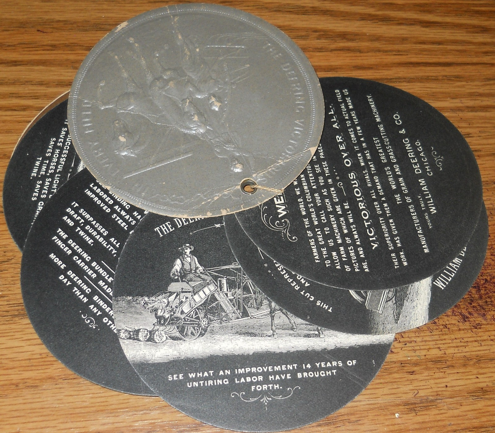 1893 Columbian Exposition – William Deering & Co. Advertising Disks