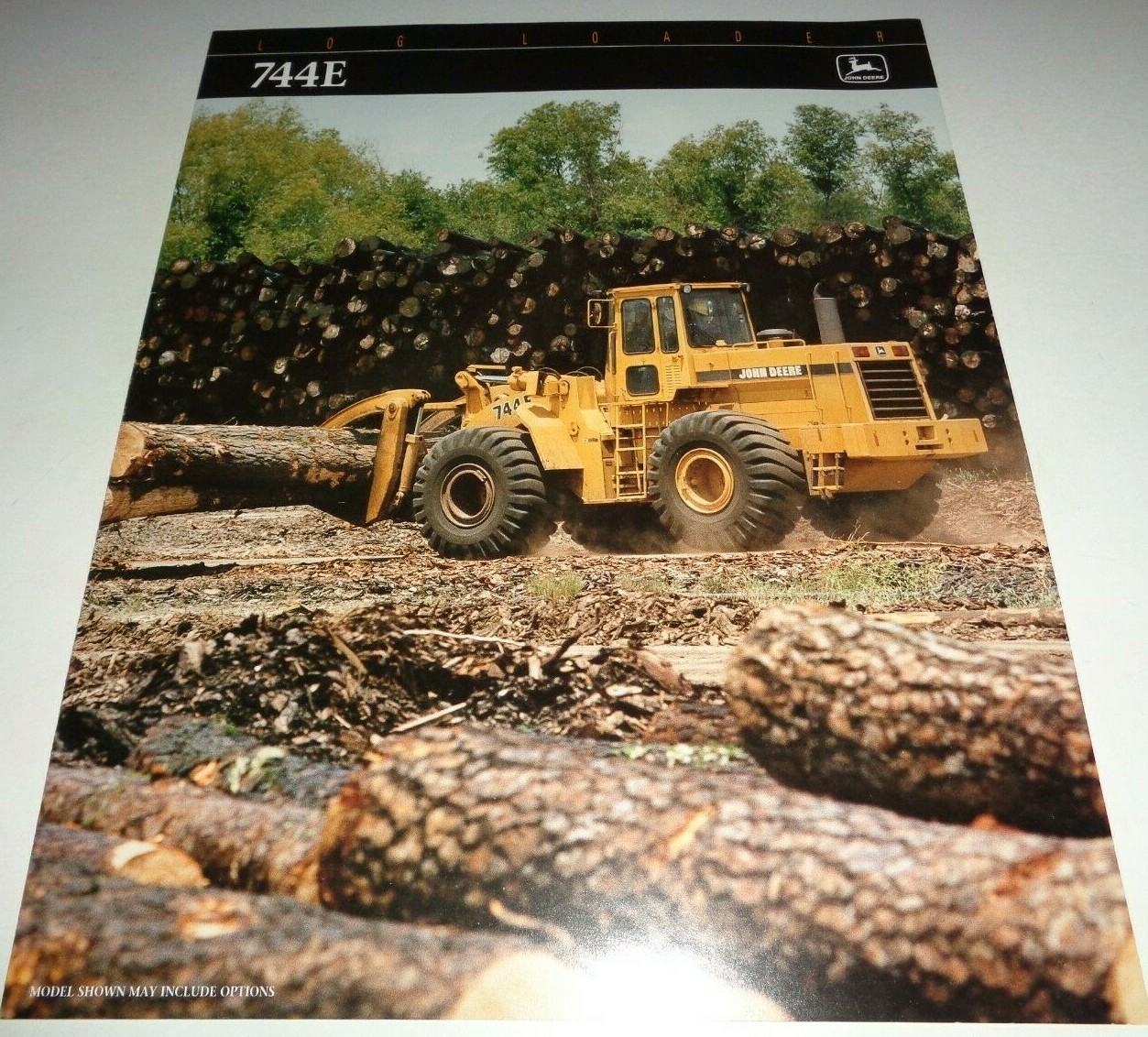 John Deere 744E Loader Sales Specs Brochure 8/95 JD Literature Original!