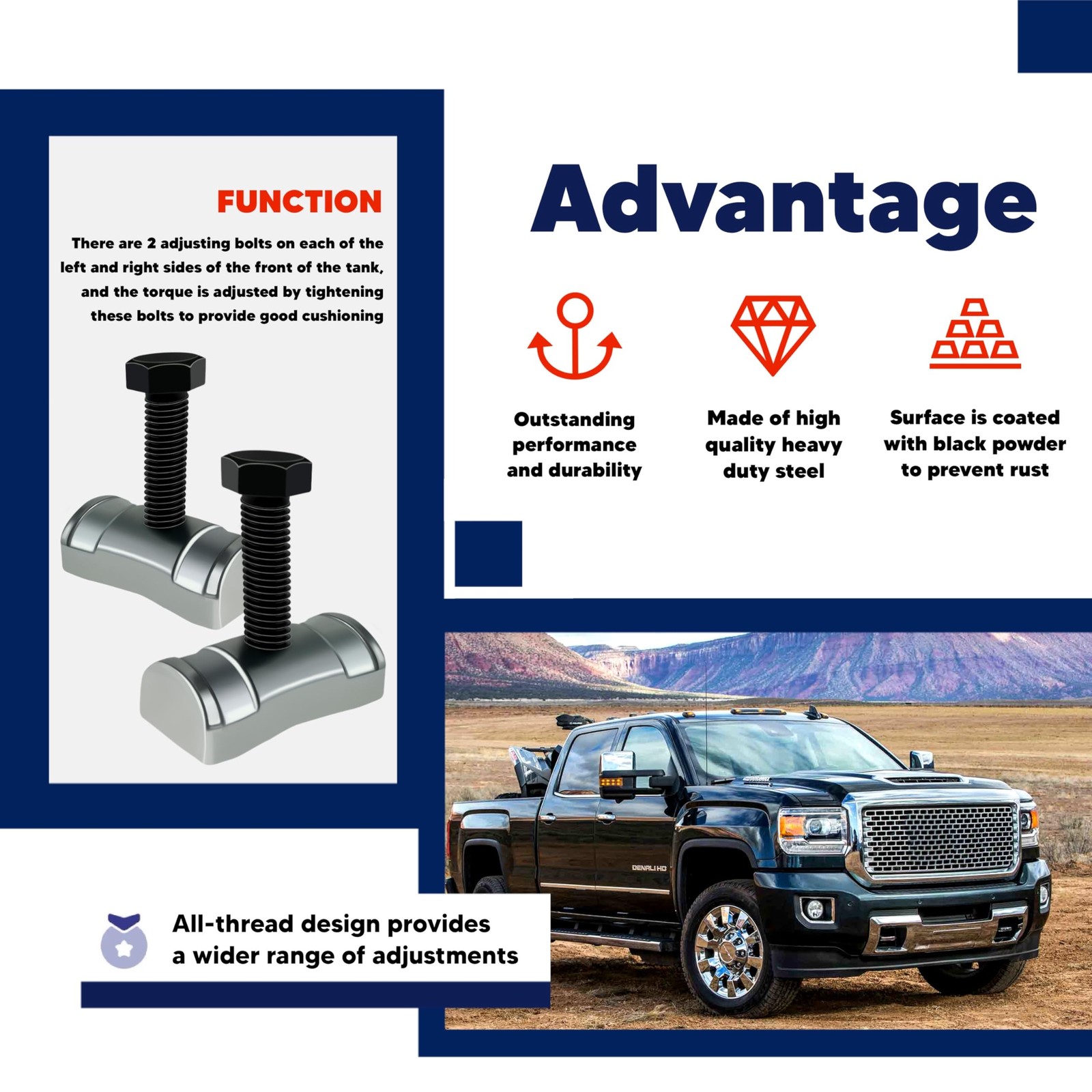 Torsion Bar Adjustment Bolt & Lock Nut Fit For Chevrolet Tahoe GMC Sierra