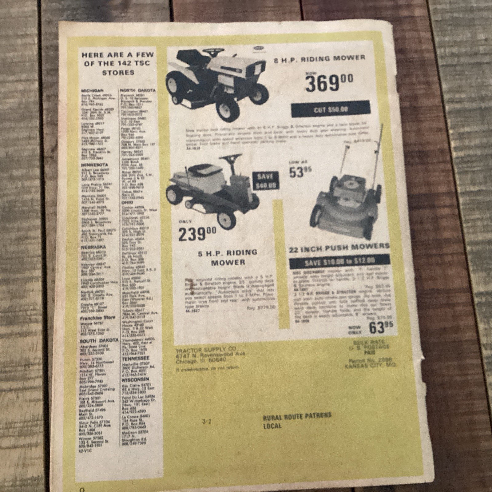 Vintage 1971 Tractor supply Co TSC Repair Farm Parts Catalog Feb Savings Flyer