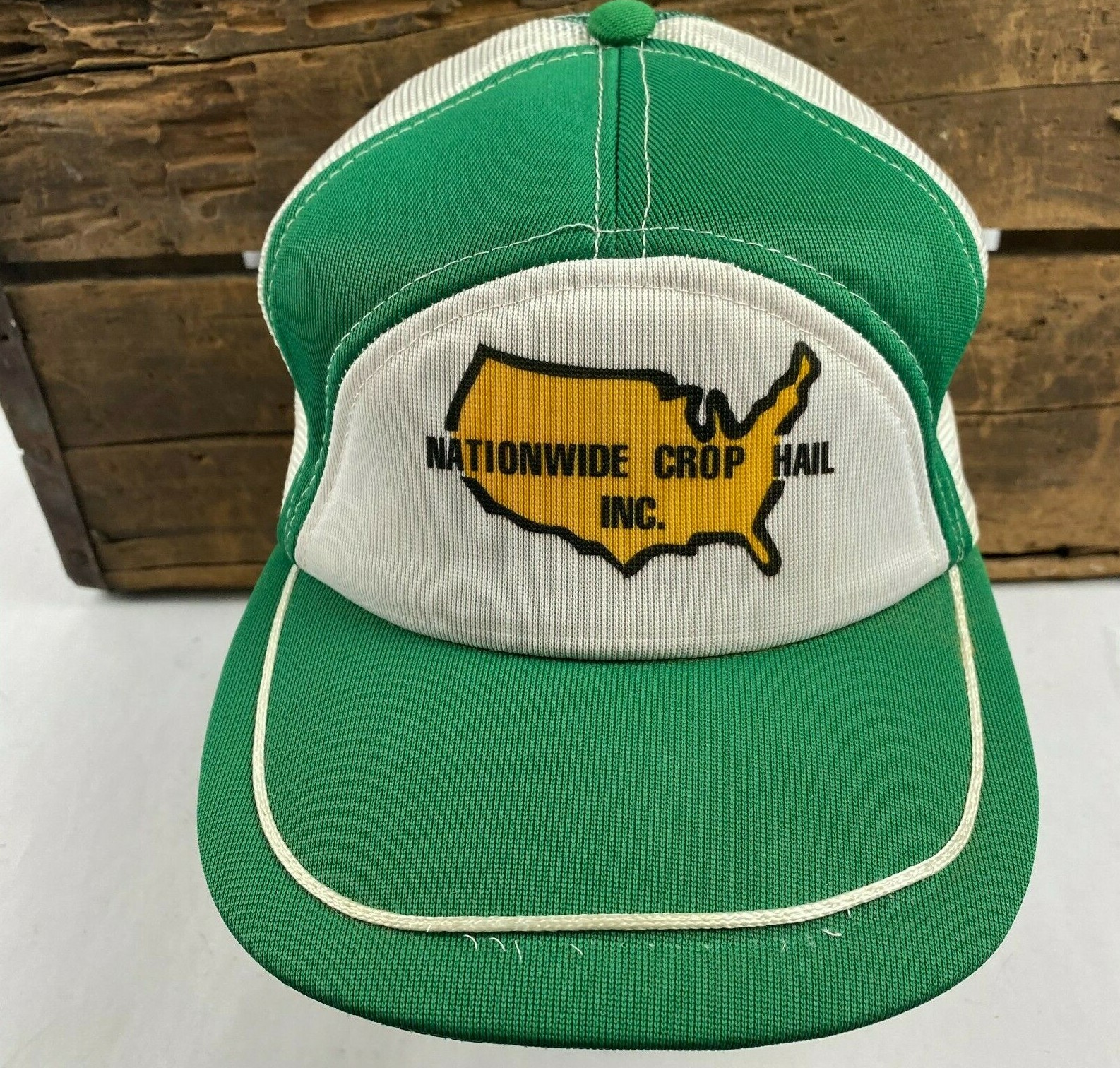 Nationwide Crop Hail Trucker Hat Farmer Snapback Cap Mesh SM-MD Ag USA Vintage