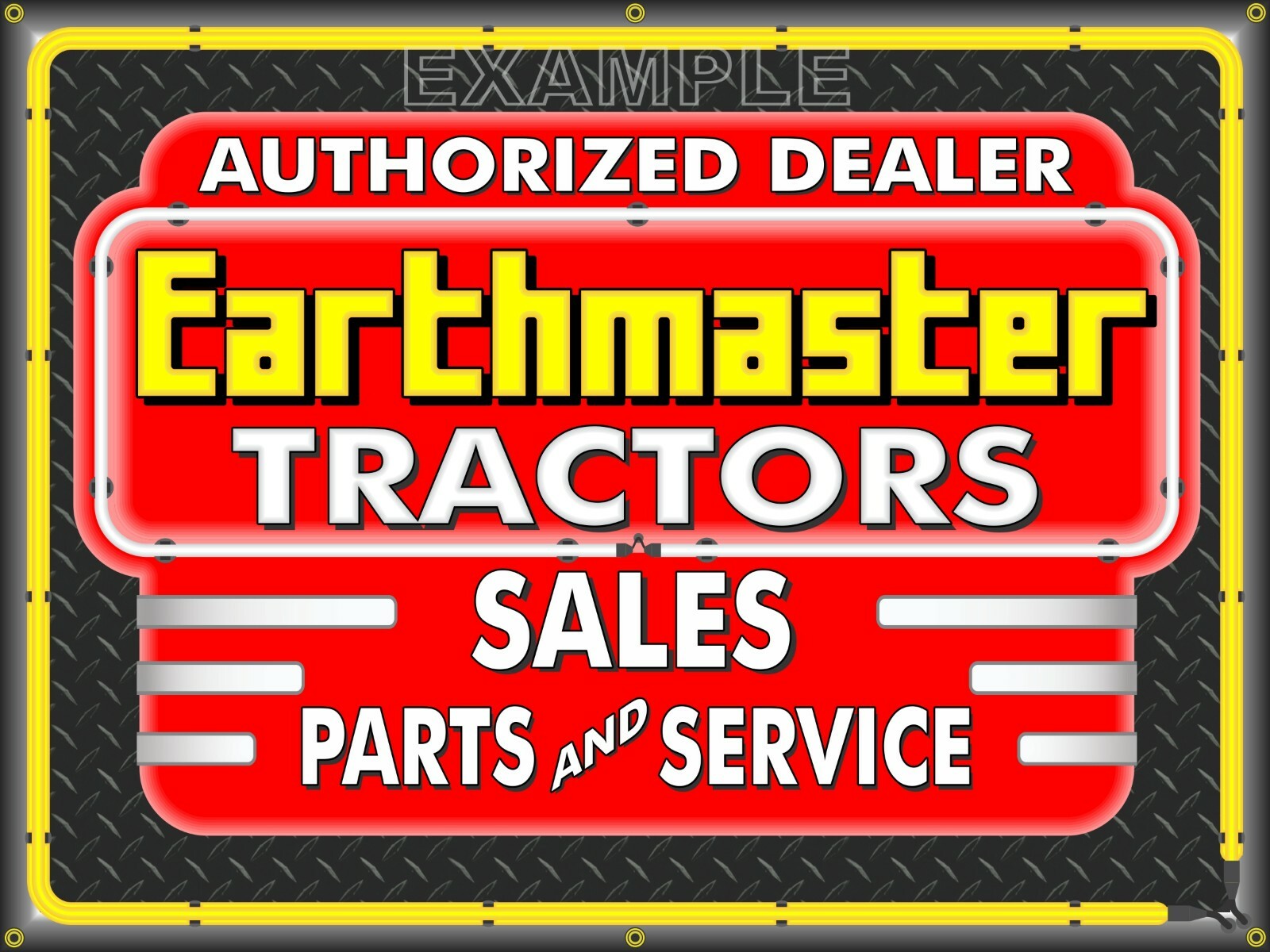EARTHMASTER TRACTORS DEALER SALES SERVICE OLD SIGN REMAKE BANNER MURAL SHOP