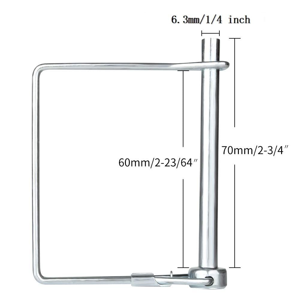 10 PCS Square Pto Pin Shaft Locking Pin 1/4 pin Hitch pin Wire Lock Pin Safet…