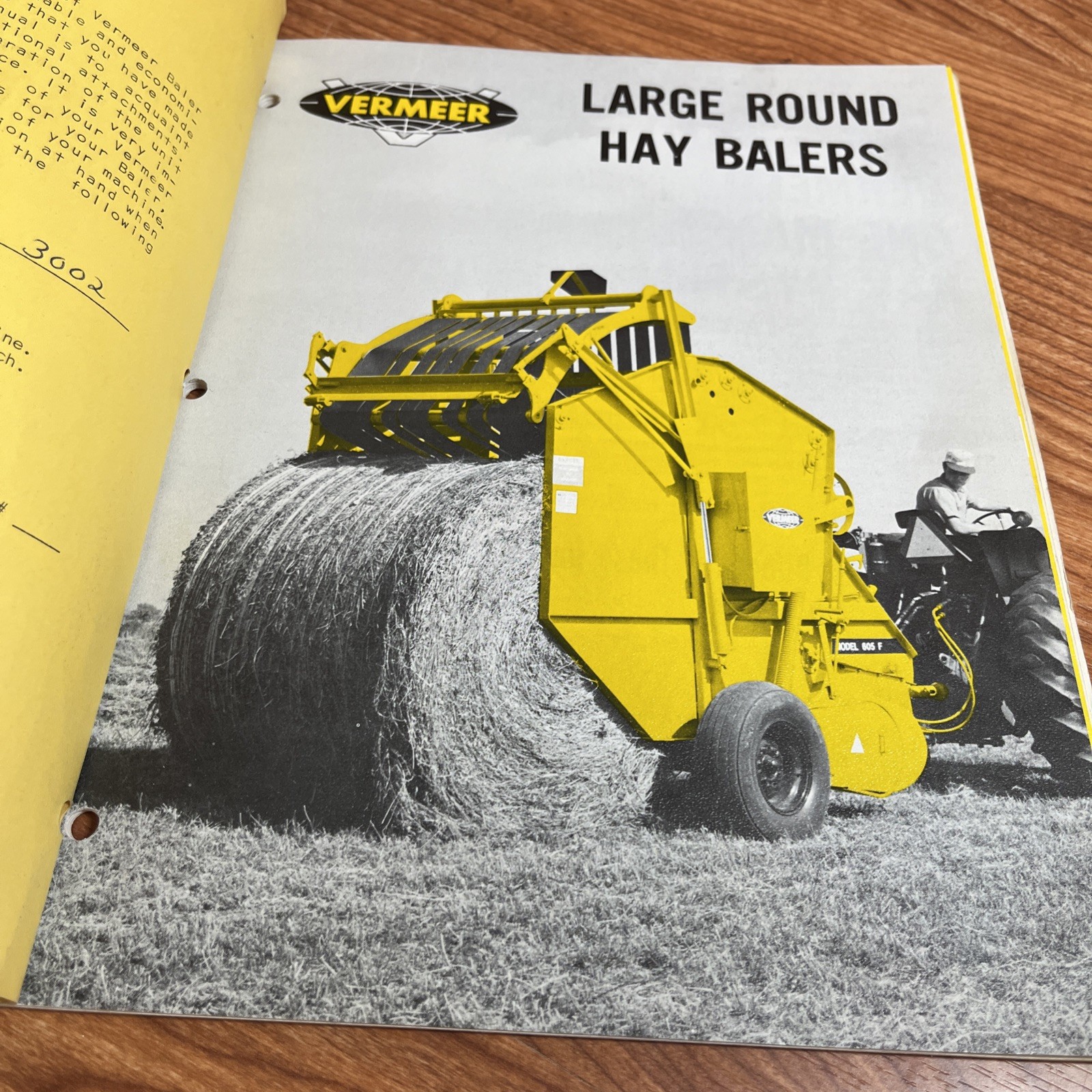 1975 Vermeer 504C Round Baler Operators Manual Including Parts List