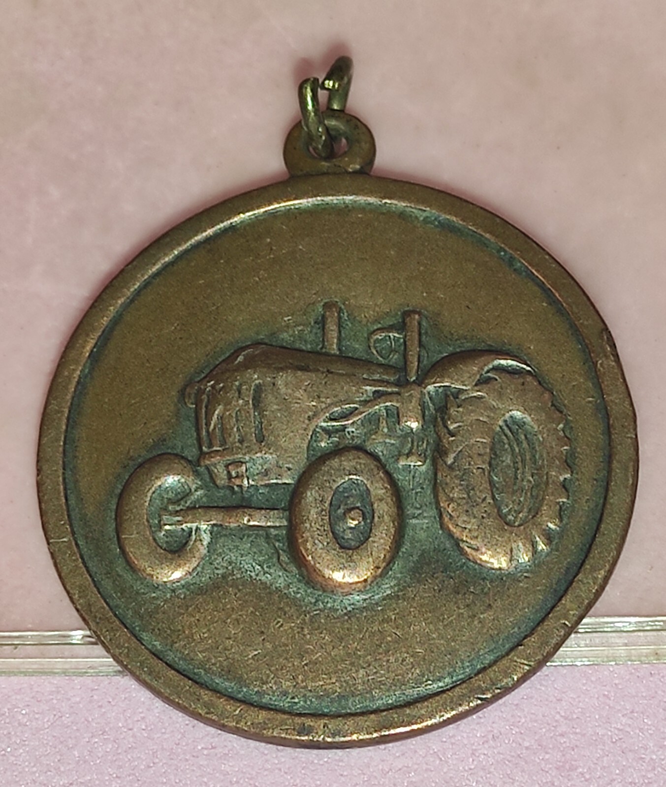 ANTIQUE RARE RHEINSTAHL HANOMAG TRACTOR BRONZE MEDAL EMBLEM ARGENTINA SOCIETY