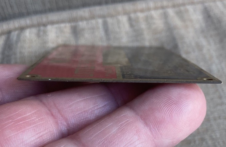 Vintage Brass Marvin Little Shaver Landplane Company Woodland CA Tag Plate Badge