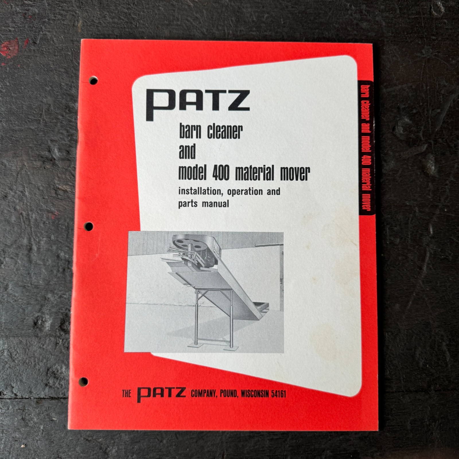 Vintage 1967 Patz Company Barn Cleaner Operation Parts Manual Pound Wisconsin