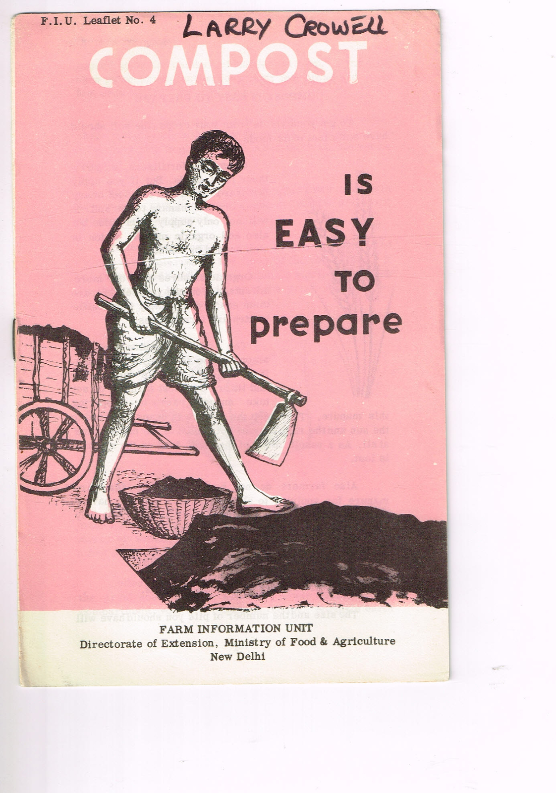 Vintage 1960s Farm Brochure New Delhi India Compost is Easy to Prepare