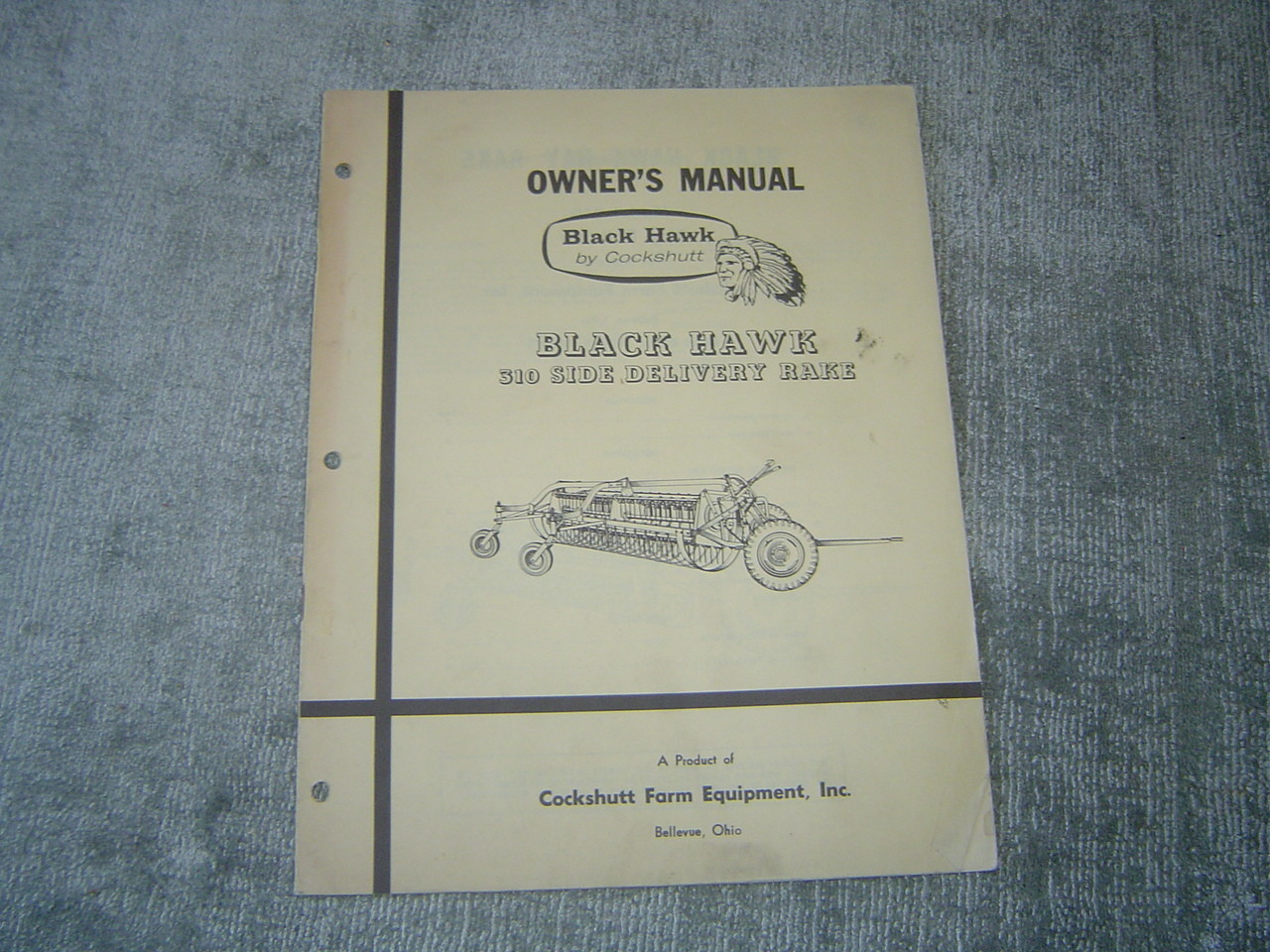 1956 Cockshutt Black Hawk 310 side delivery rake owner&rsquo;s manual