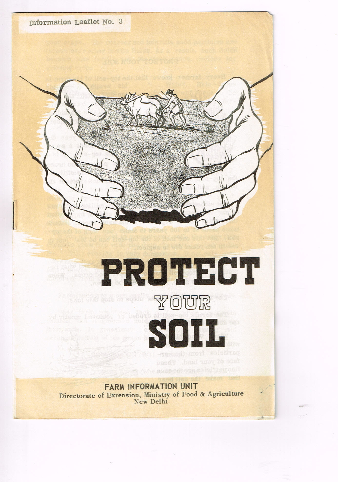 Vintage 1960s Farm Brochure New Delhi India Protect Your Soil