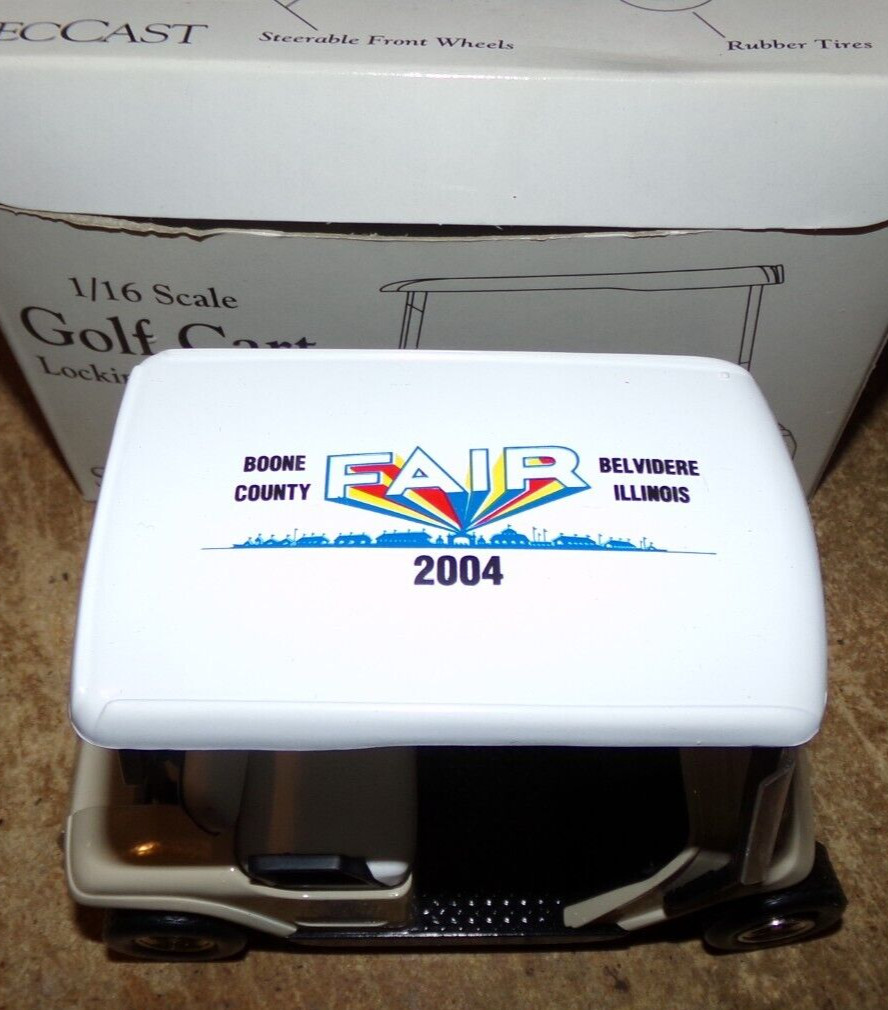 1/16 2004 speccast boone county fair belvidere,il. golf cart bank in the box new