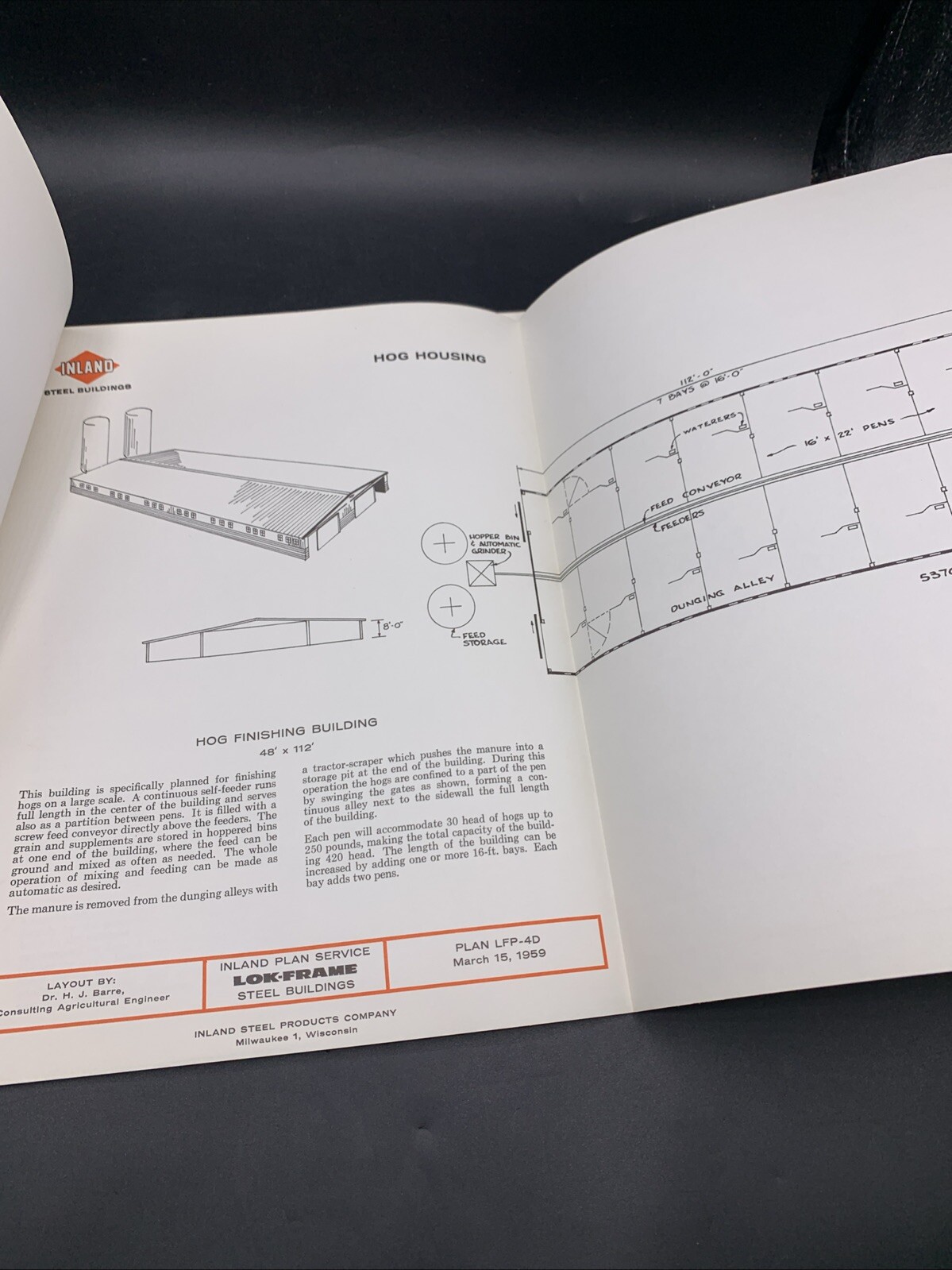 Rare 1959 Inland Steel Agricultural Buildings Plans & Specs-Hogs-Sheep-Poultry