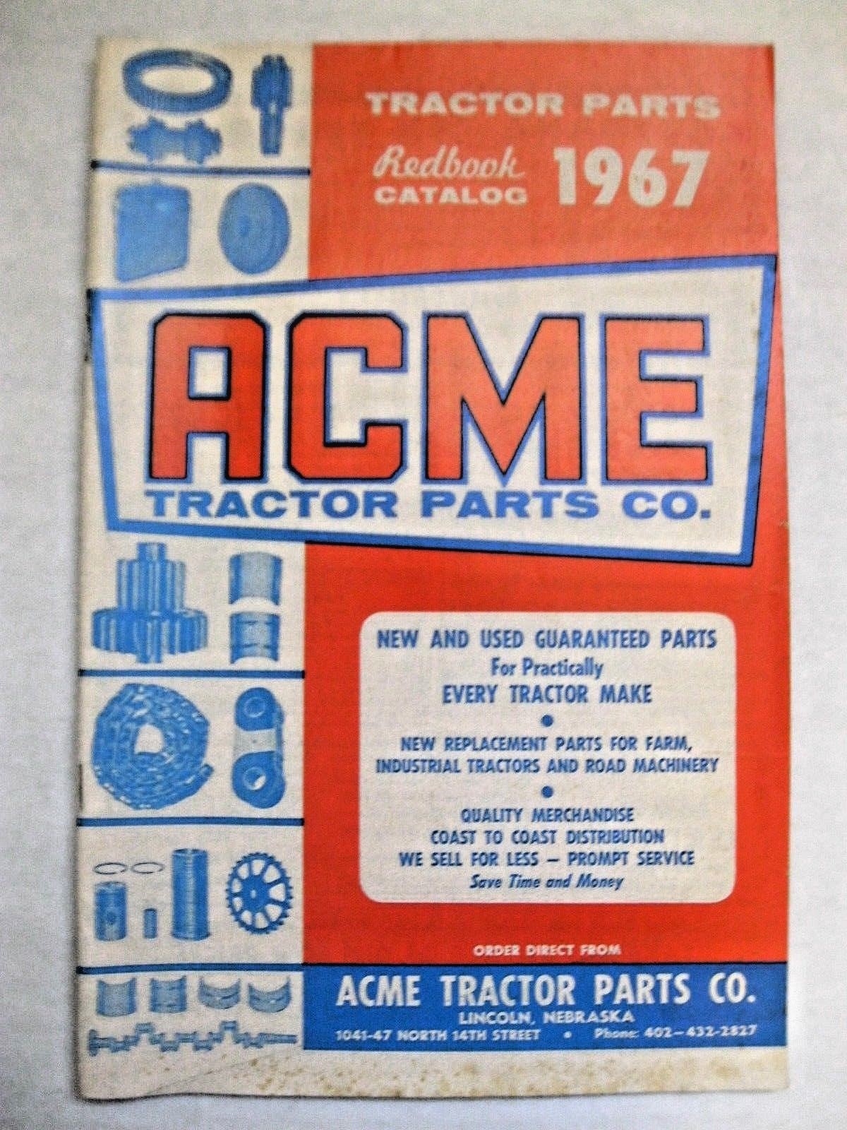 ACME TRACTOR PARTS REDBOOK CATALOG 1967