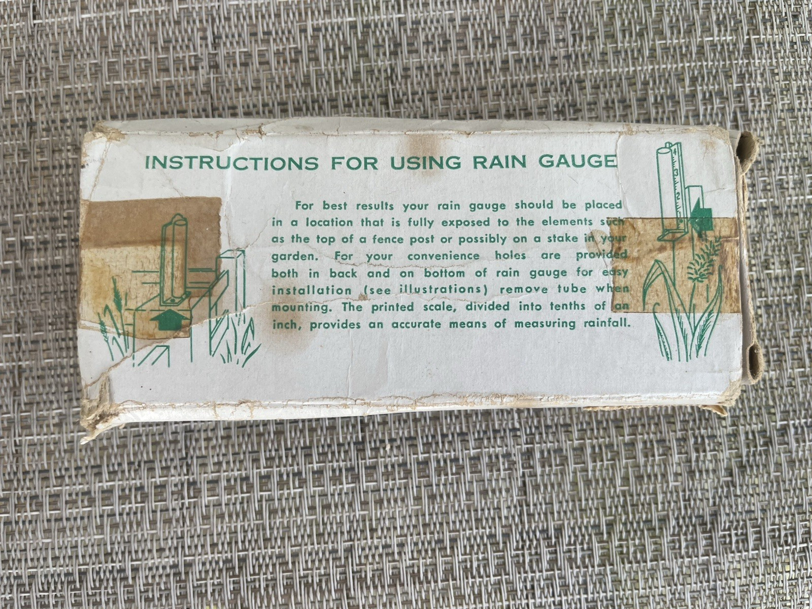 Vintage NOS New Holland Machine Co. Advertising Rain Gauge-Original Box
