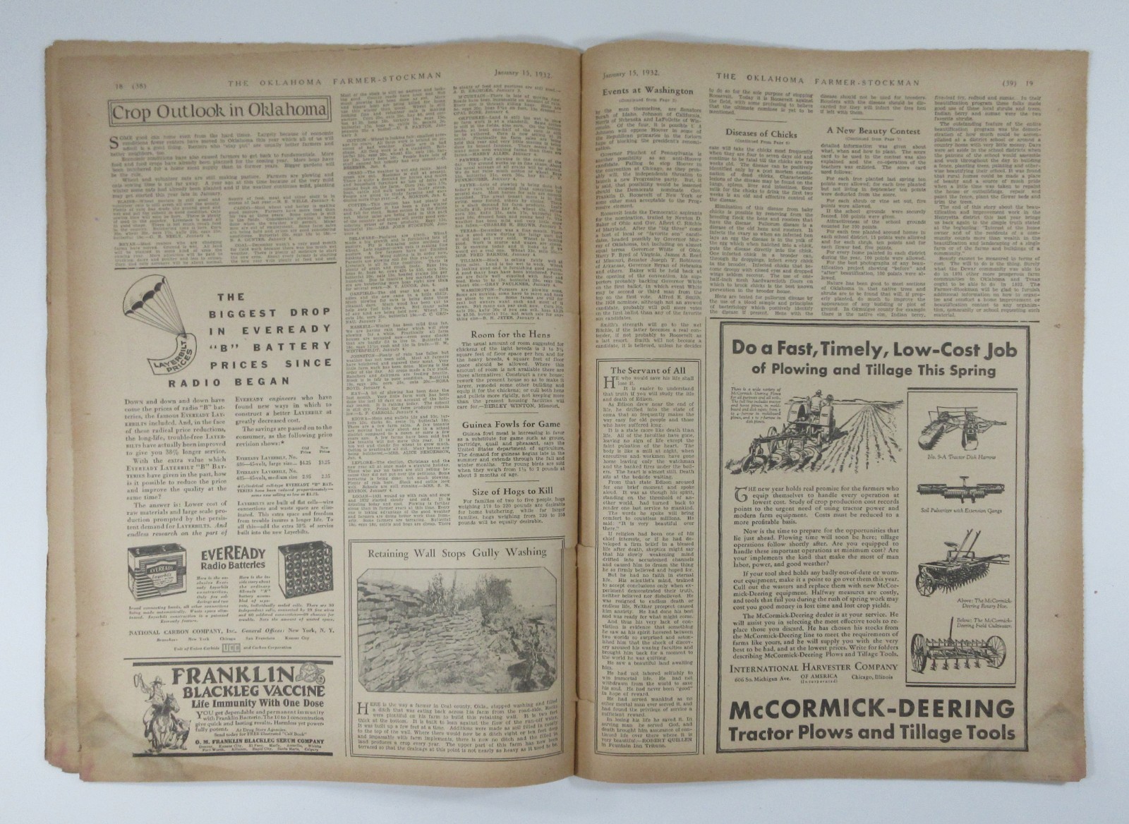 Oklahoma Farmer Stockman Magazines Livestock Depression Jean Harlow Ads 1931-32