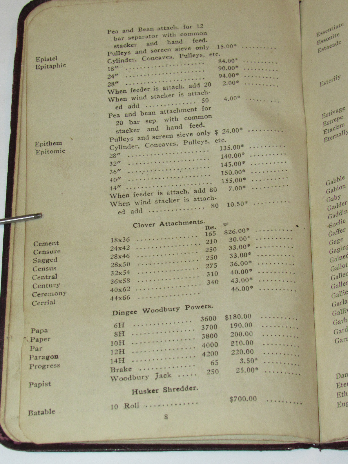 VINTAGE 1913 J. I. CASE THRESHING MACHINE CO PRICE LIST! SALESMAN&rsquo;S COPY! JI