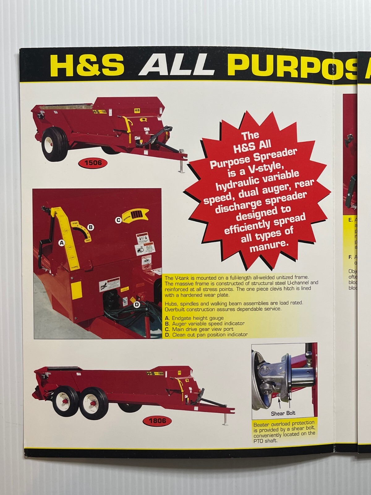H&S – All Purpose Spreaders Sales Brochure *Original Dated 2008* (6 Pages)