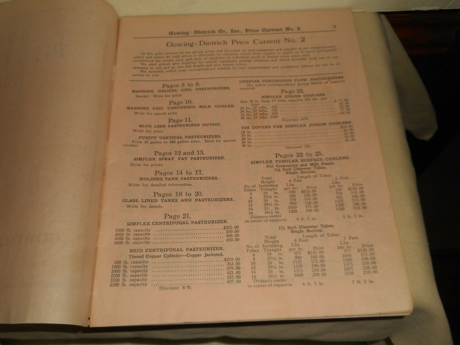 1925 GOWING DIETRICH Co. NY Dairy Farm Ice Cream Equipment Catalog & Letterhead
