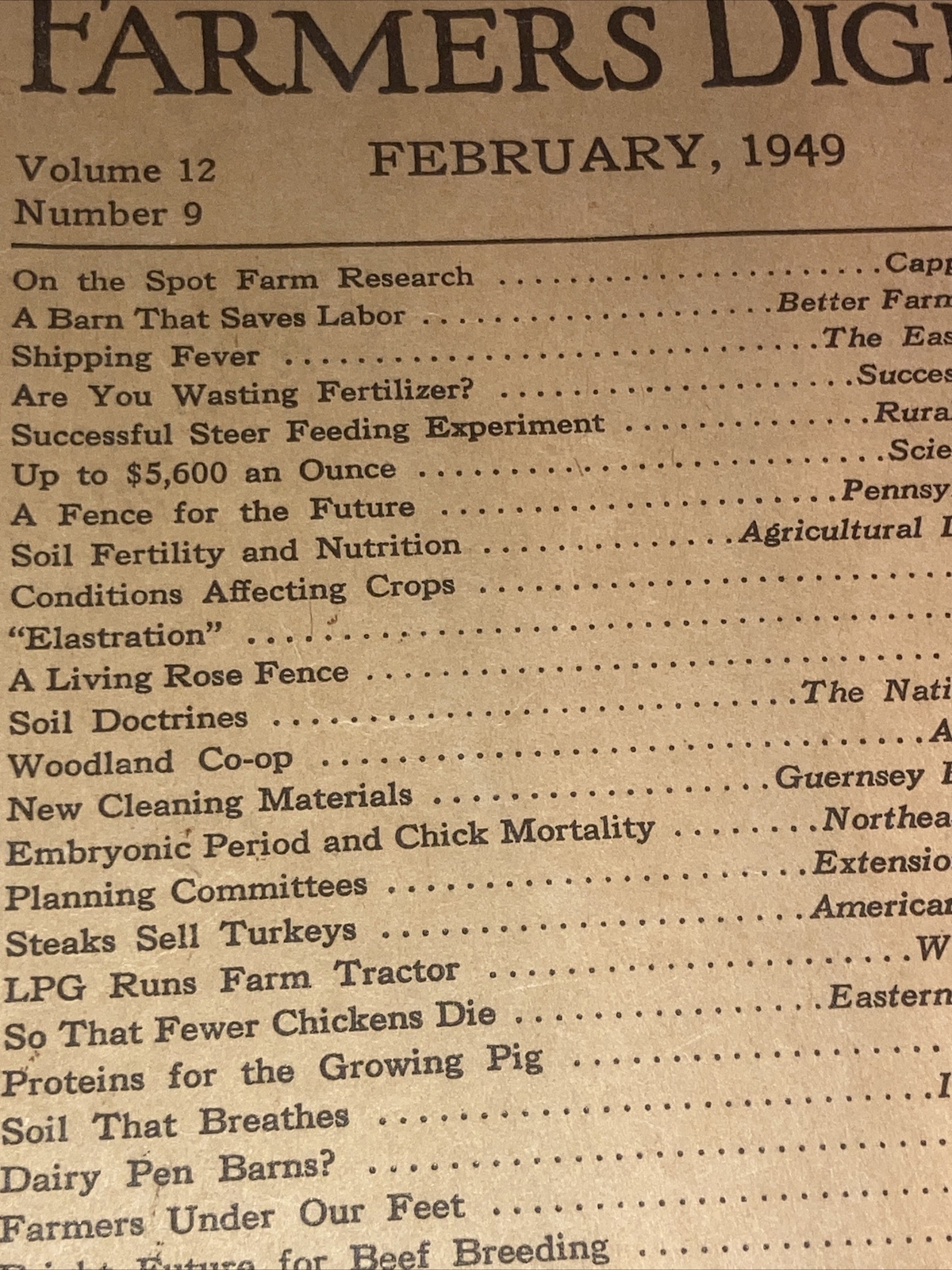 Farmers Digest Magazine February 1949 Pigs Turkeys Chickens Beef