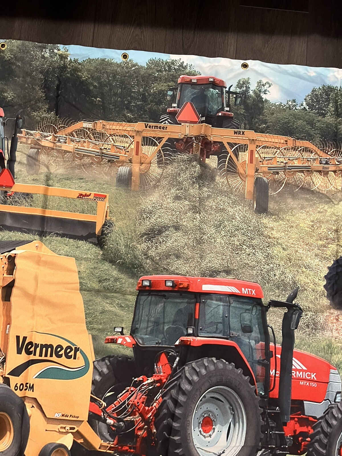 Rare Large 4.5’x9’ Vintage 2004 VERMEER AG Cloth Banner Sign Tractors Farming