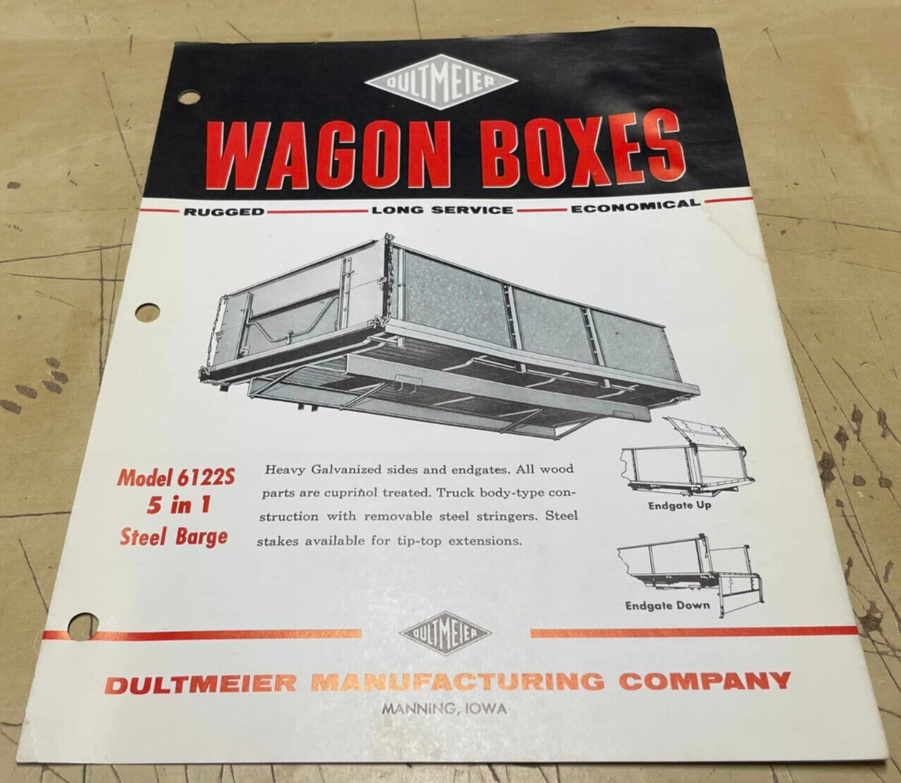 Vtg Midwest Farm Wagons Barge Boxes Dultmeier Mfg Brochure Price List Bundle