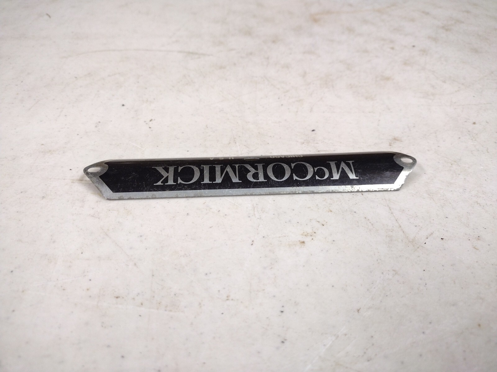 Vintage 6&Prime; McCormick Chicago Metal Nameplate Sign