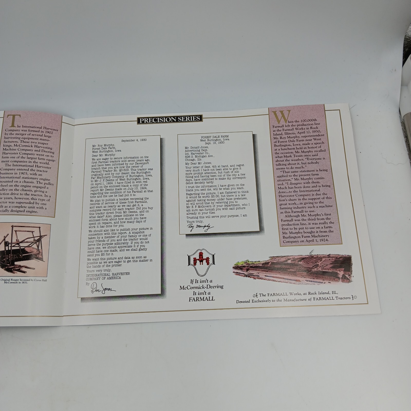 Harvester International The McCormick-Deering Farmall Precision #20 Book 1992