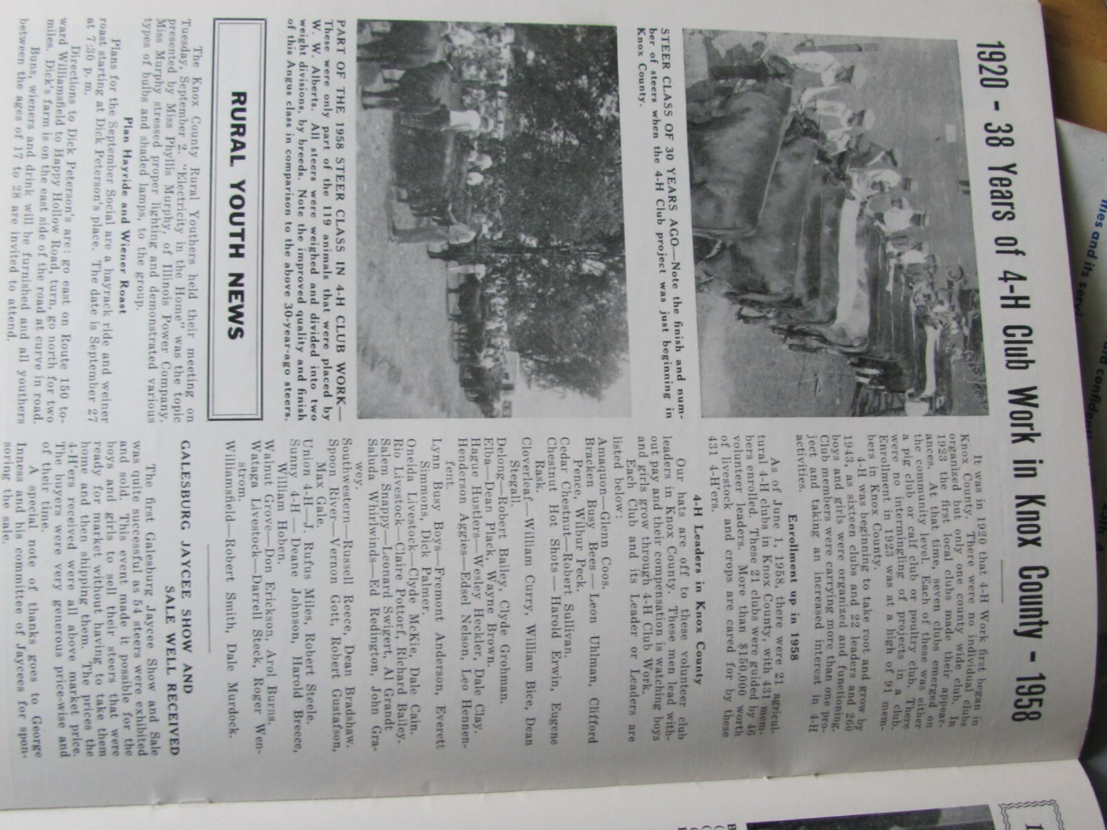 KNOX COUNTY ILL FS FARM BUREAU 25 & 40 YEARS ANNIVERSARY MAGAZINE 1943 & 1958
