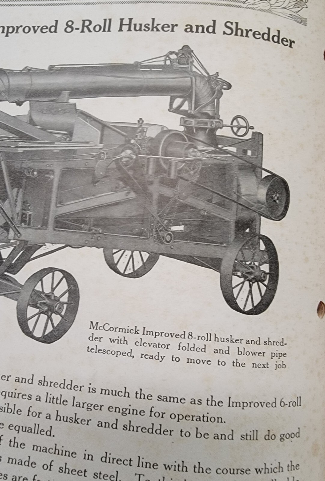 1924 McCormick Corn Machines International Harvester Antique VINTAGE